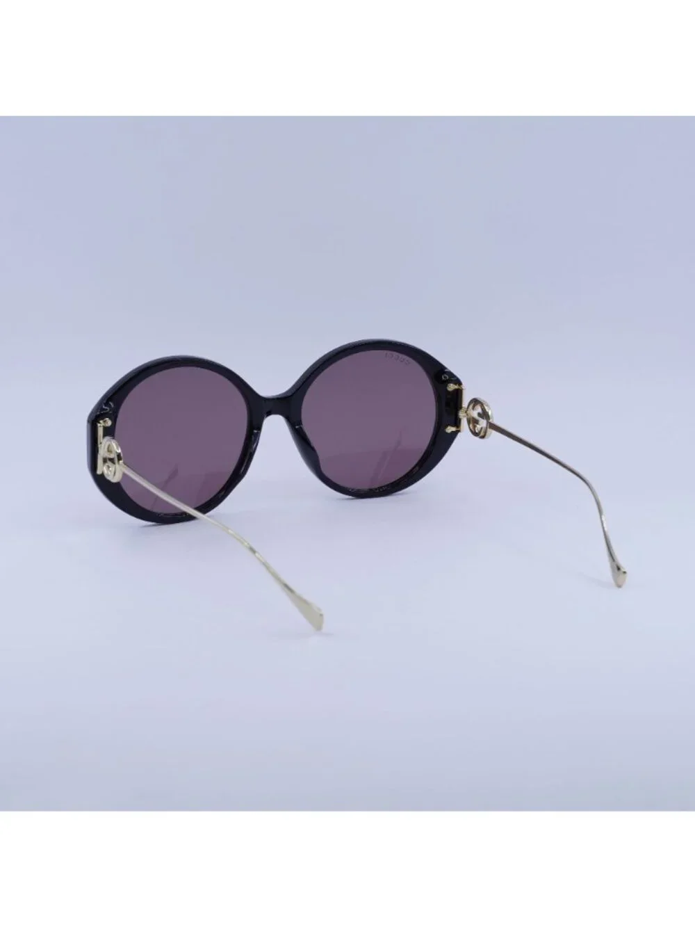 Gucci GG1202S 001 Sunglasses Black Round Frame, Brown Lenses